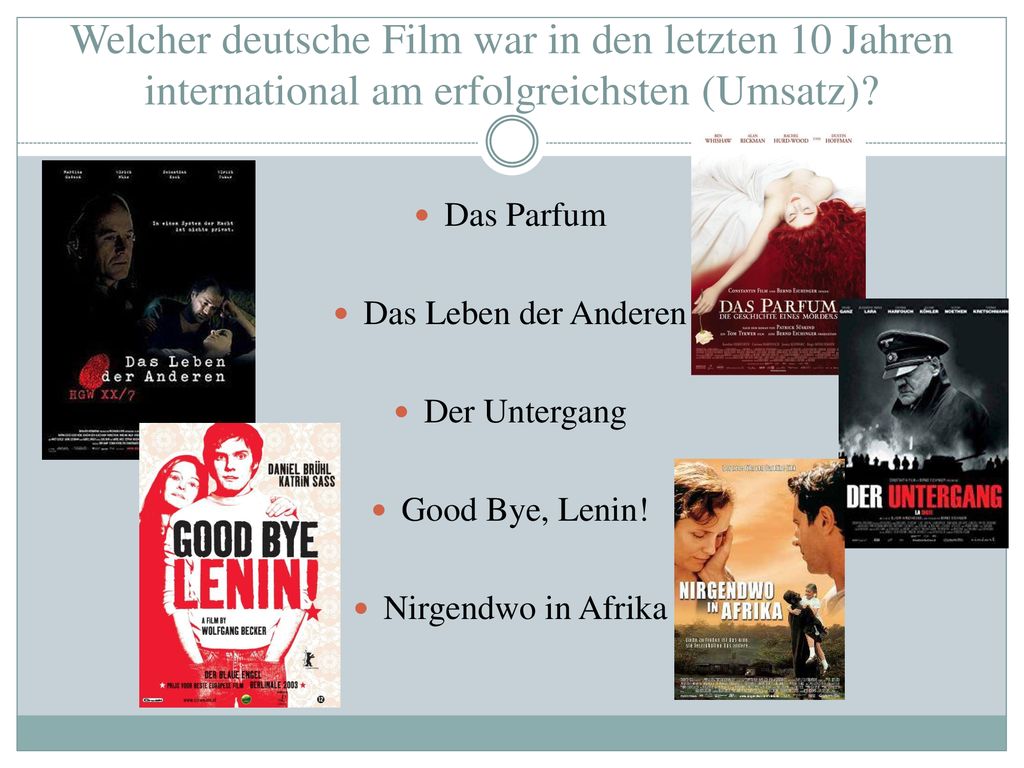 Welcher deutsche Film war in den letzten 10 Jahren international am erfolgreichsten (Umsatz)