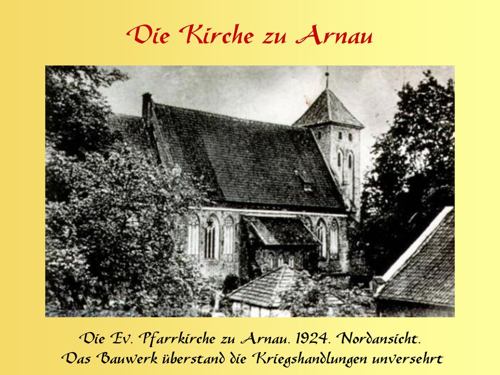 Die Kirche zu Arnau Die Ev. Pfarrkirche zu Arnau Nordansicht.