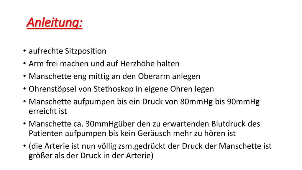 Die Blutdruckmessung. - ppt herunterladen