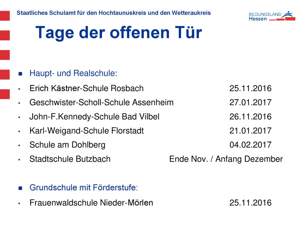 Tage der offenen Tür Haupt- und Realschule: