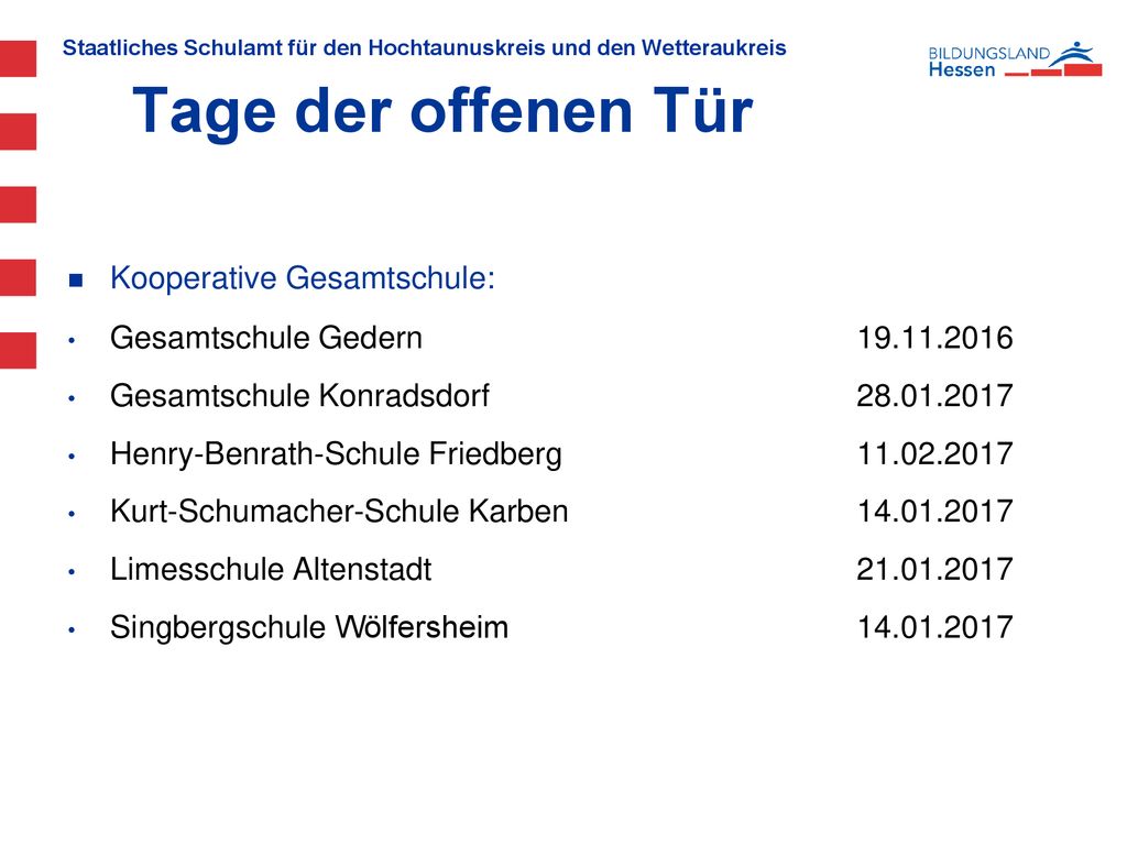 Tage der offenen Tür Kooperative Gesamtschule: