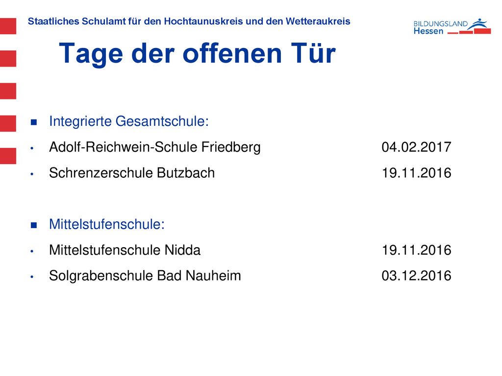 Tage der offenen Tür Integrierte Gesamtschule:
