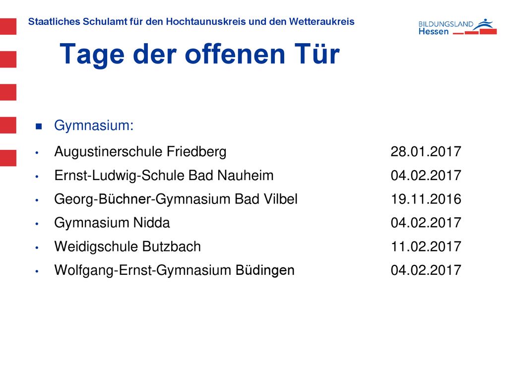 Tage der offenen Tür Gymnasium: Augustinerschule Friedberg