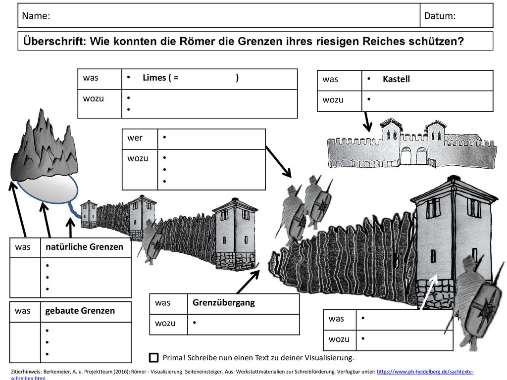 Name: Datum: Überschrift: Wie konnten die Römer die Grenzen ihres riesigen Reiches schützen was.