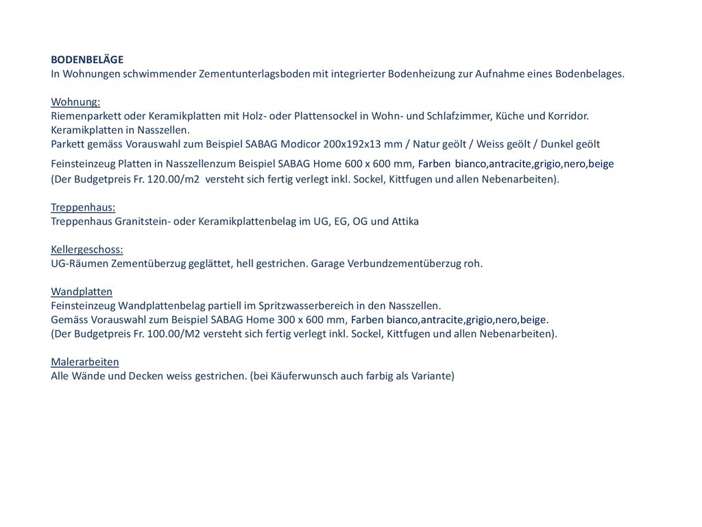 Bodenbeläge In Wohnungen schwimmender Zementunterlagsboden mit integrierter Bodenheizung zur Aufnahme eines Bodenbelages.