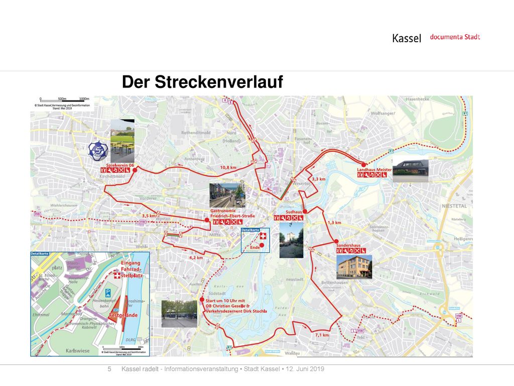 Der Streckenverlauf Kassel radelt - Informationsveranstaltung • Stadt Kassel • 12. Juni 2019