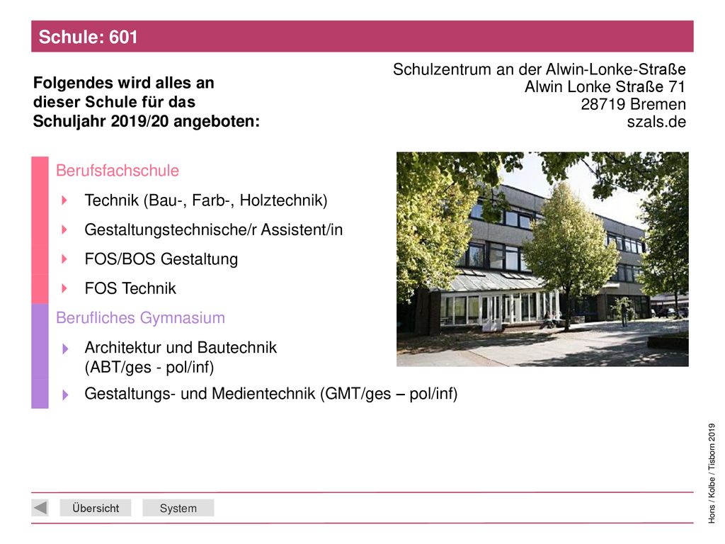 Schule: 601 Schulzentrum an der Alwin-Lonke-Straße Alwin Lonke Straße Bremen szals.de. Berufsfachschule.