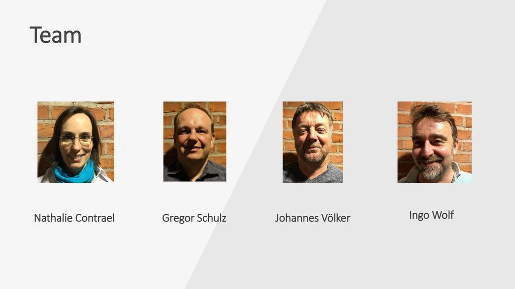 Team Ingo Wolf Nathalie Contrael Gregor Schulz Johannes Völker