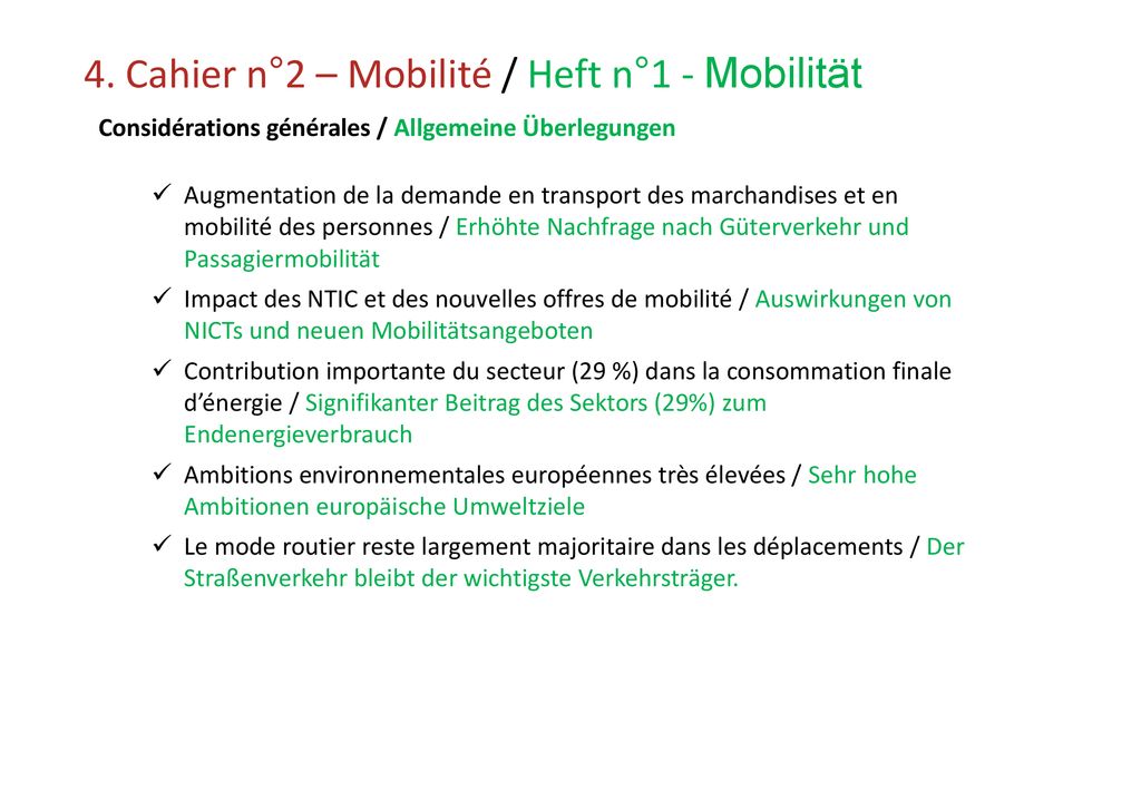 4. Cahier n°2 – Mobilité / Heft n°1 - Mobilität