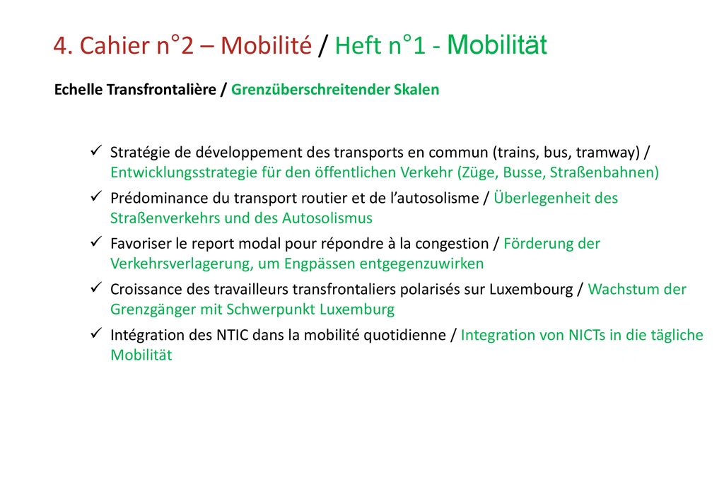 4. Cahier n°2 – Mobilité / Heft n°1 - Mobilität