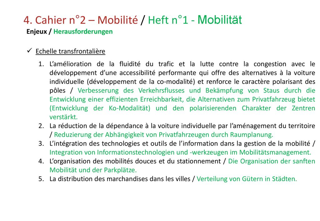 4. Cahier n°2 – Mobilité / Heft n°1 - Mobilität