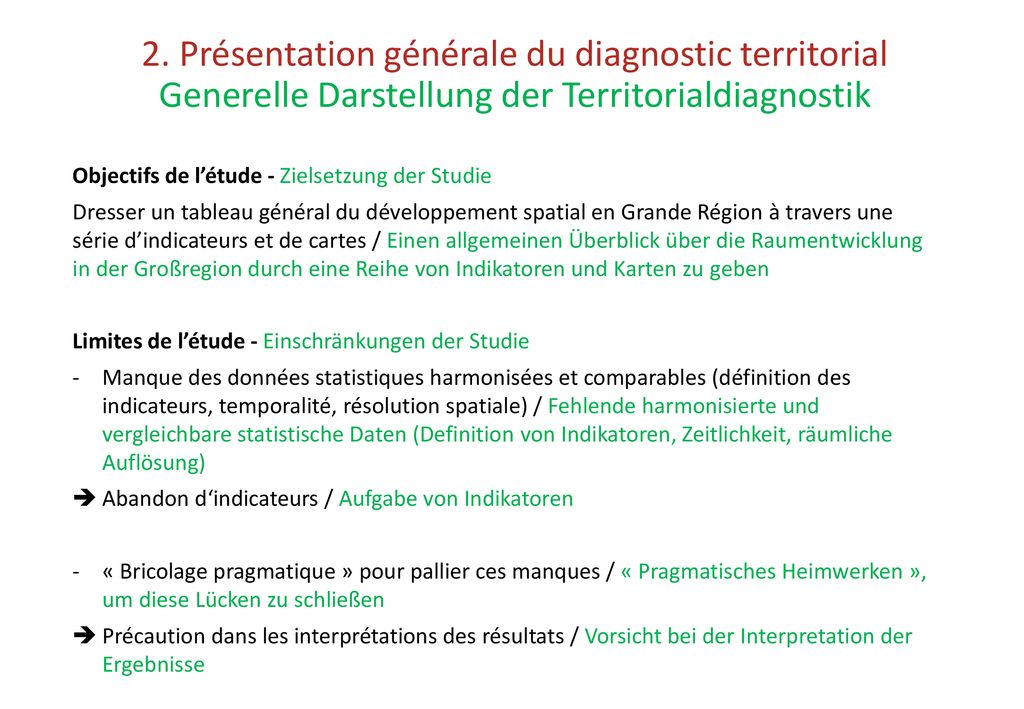 2. Présentation générale du diagnostic territorial Generelle Darstellung der Territorialdiagnostik