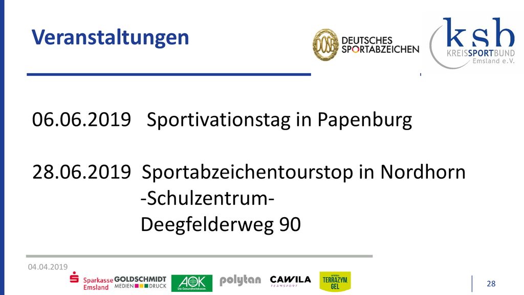 Veranstaltungen Sportivationstag in Papenburg