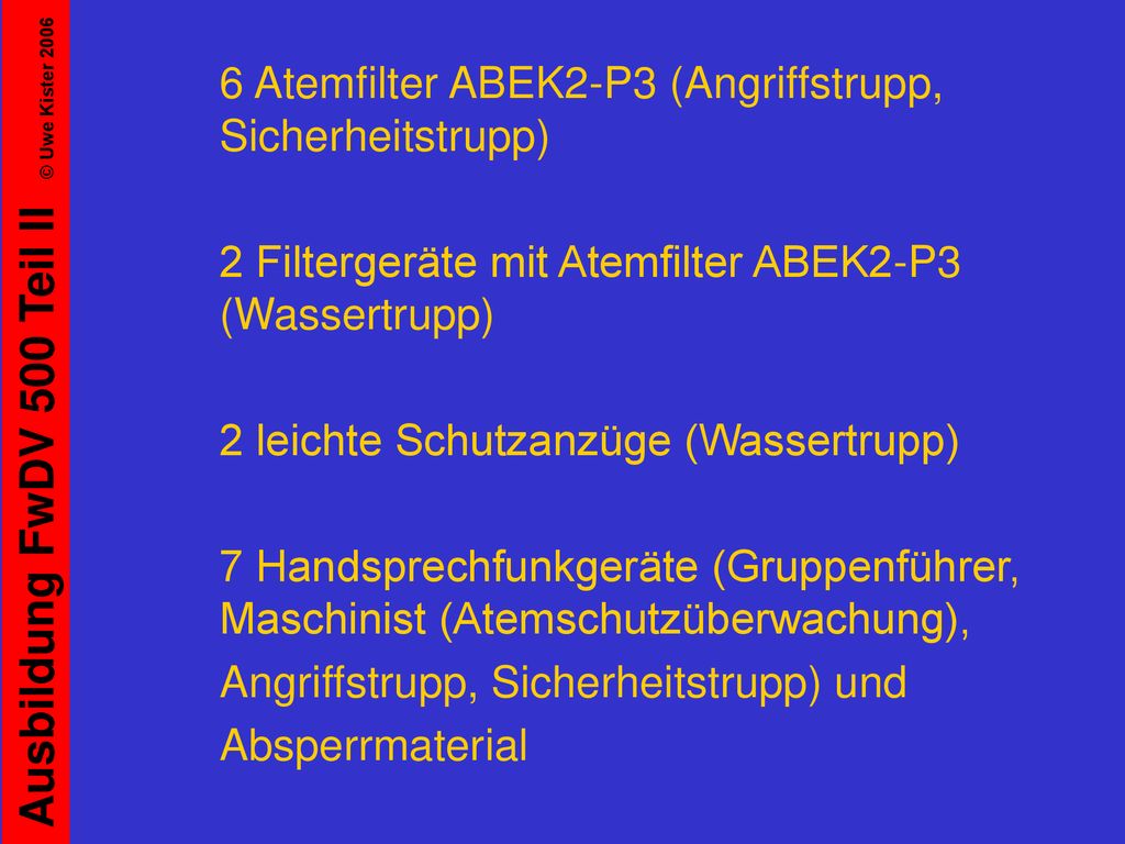 6 Atemfilter ABEK2-P3 (Angriffstrupp, Sicherheitstrupp)
