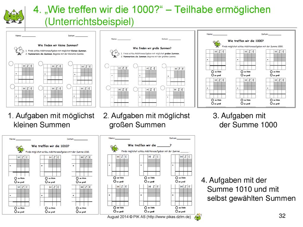 4. „Wie treffen wir die 1000 – Teilhabe ermöglichen (Unterrichtsbeispiel)