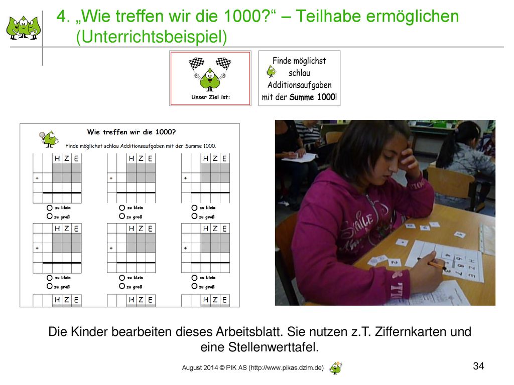 4. „Wie treffen wir die 1000 – Teilhabe ermöglichen (Unterrichtsbeispiel)