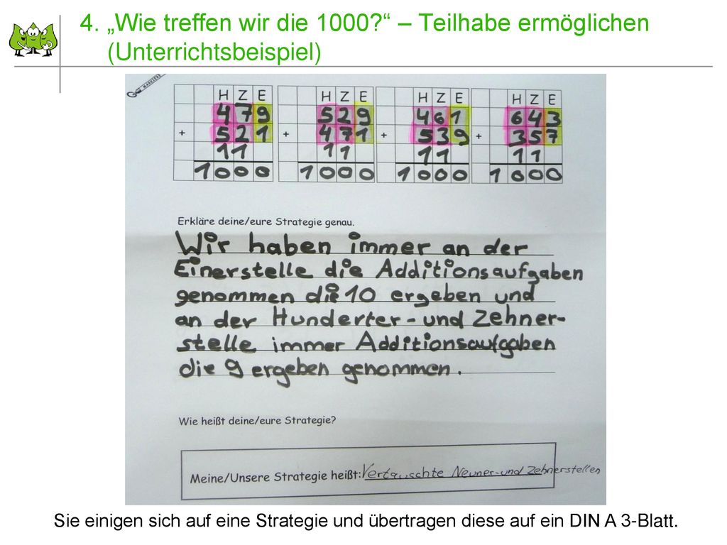 4. „Wie treffen wir die 1000 – Teilhabe ermöglichen (Unterrichtsbeispiel)