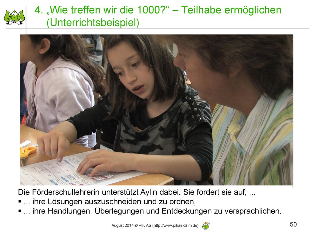 4. „Wie treffen wir die 1000 – Teilhabe ermöglichen (Unterrichtsbeispiel)
