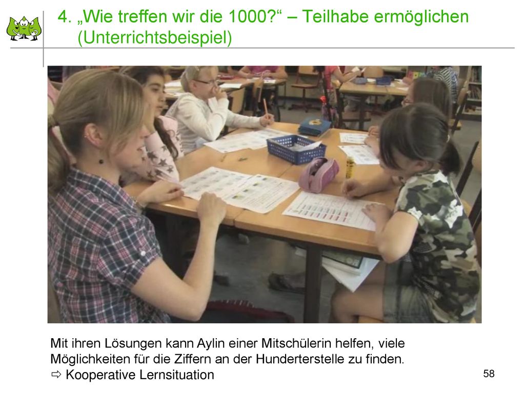 4. „Wie treffen wir die 1000 – Teilhabe ermöglichen (Unterrichtsbeispiel)