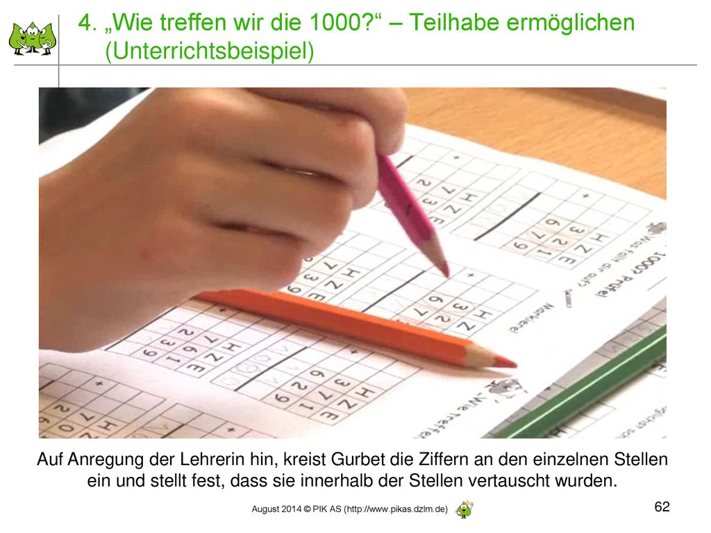 4. „Wie treffen wir die 1000 – Teilhabe ermöglichen (Unterrichtsbeispiel)
