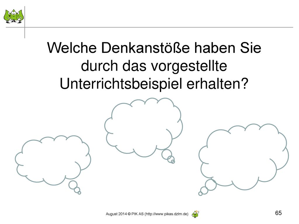 Welche Denkanstöße haben Sie durch das vorgestellte Unterrichtsbeispiel erhalten