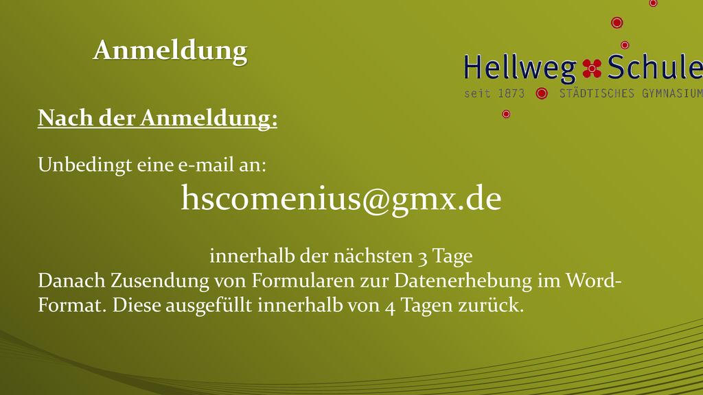 innerhalb der nächsten 3 Tage