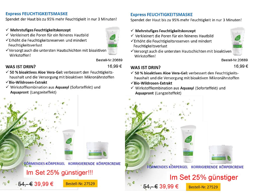 Im Set 25% günstiger Im Set 25% günstiger!!! 54,- € 39,99 €