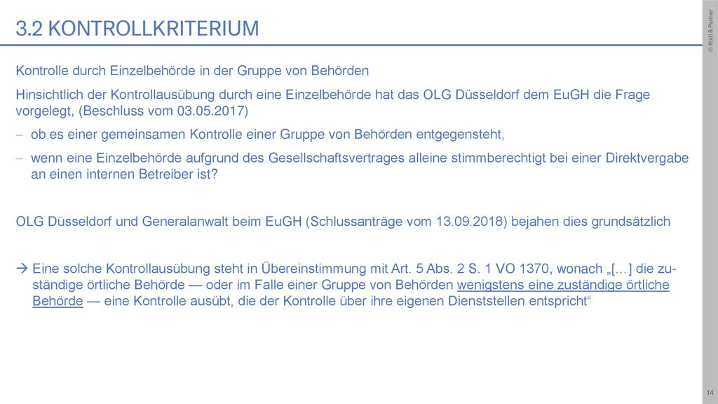 3.2 Kontrollkriterium Kontrolle durch Einzelbehörde in der Gruppe von Behörden.