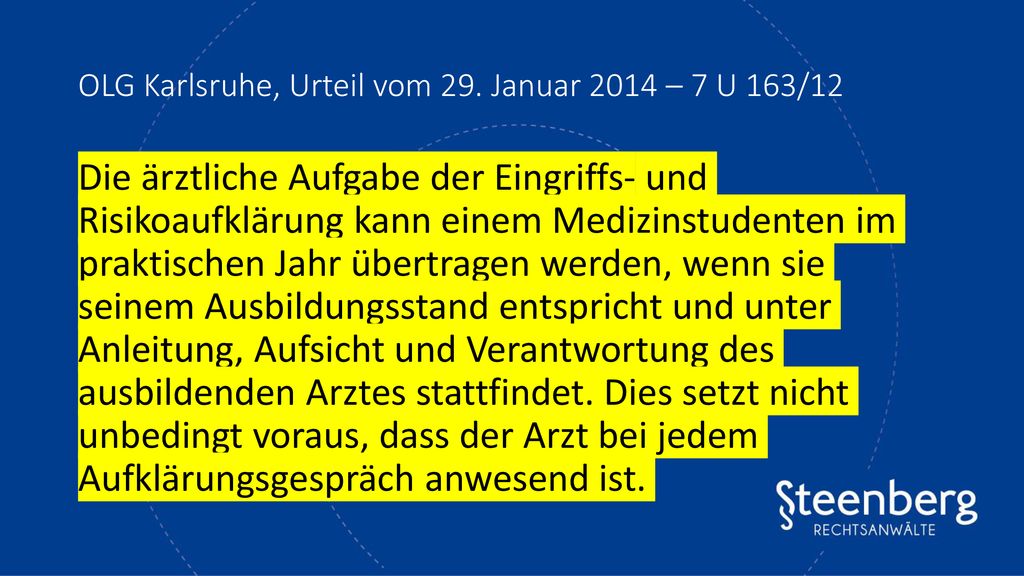 OLG Karlsruhe, Urteil vom 29. Januar 2014 – 7 U 163/12