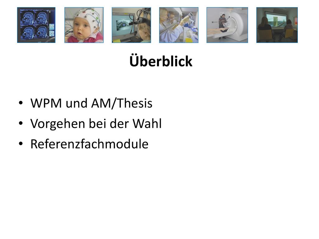 Überblick WPM und AM/Thesis Vorgehen bei der Wahl Referenzfachmodule