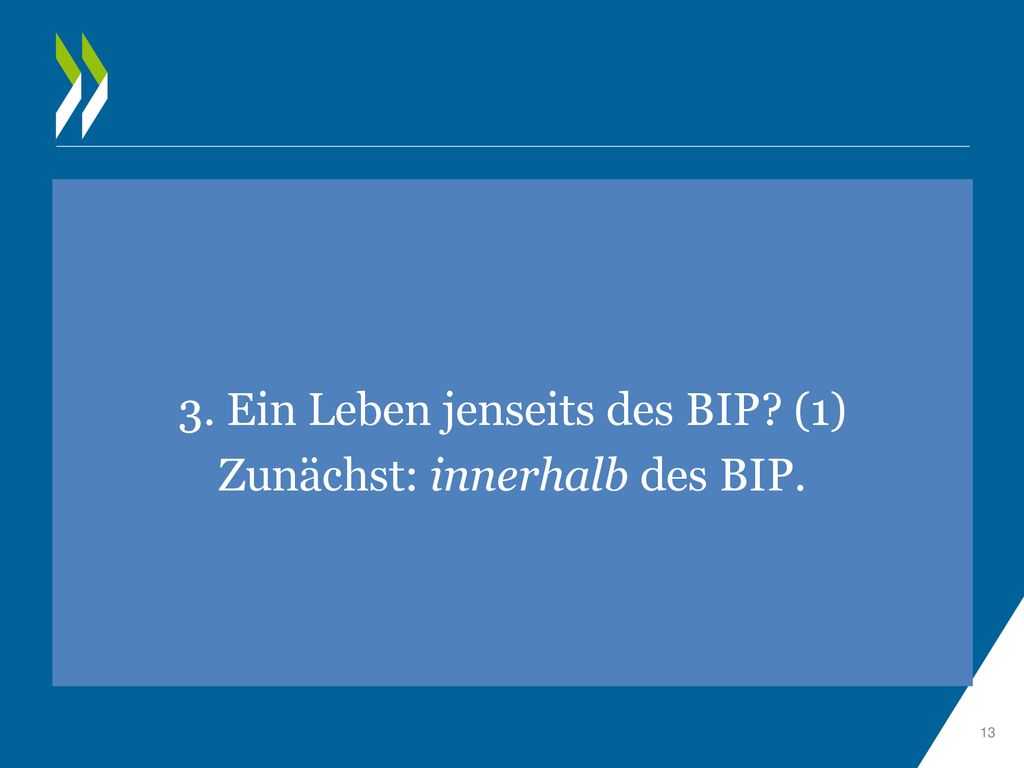 3. Ein Leben jenseits des BIP (1) Zunächst: innerhalb des BIP.