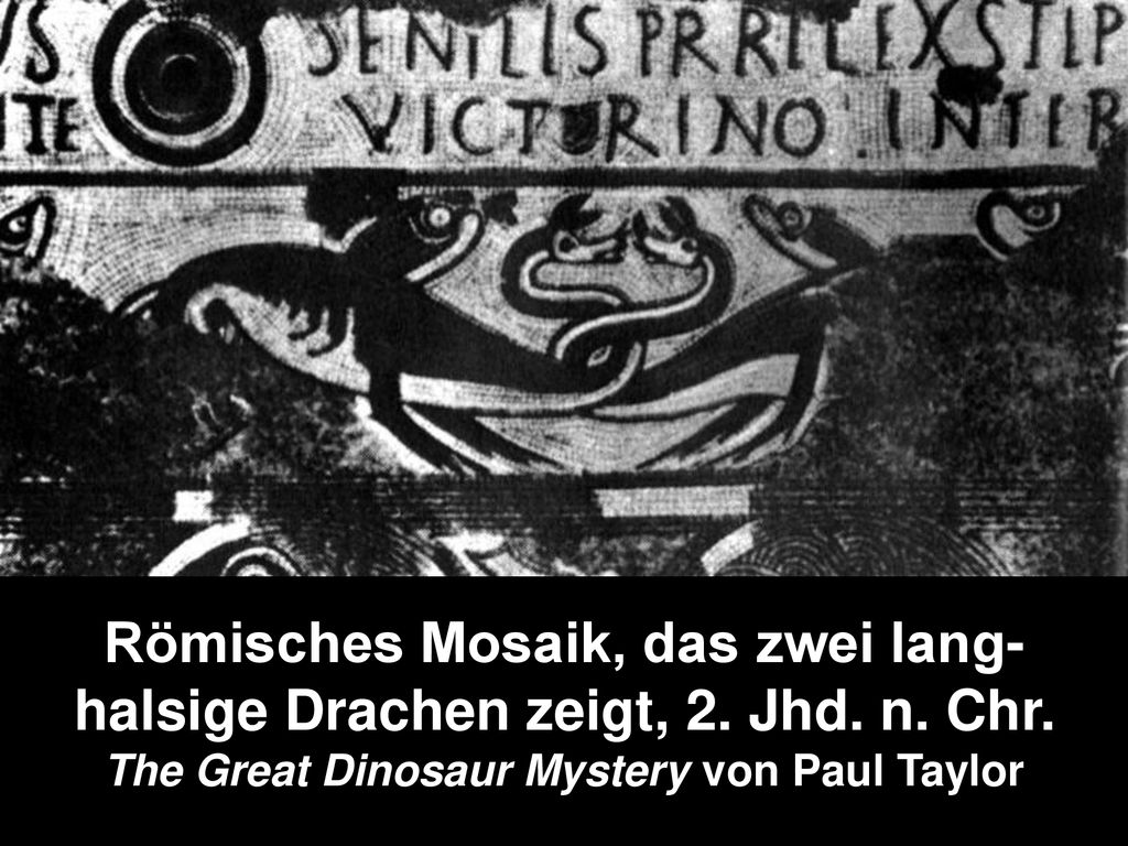Römisches Mosaik, das zwei lang-halsige Drachen zeigt, 2. Jhd. n. Chr.