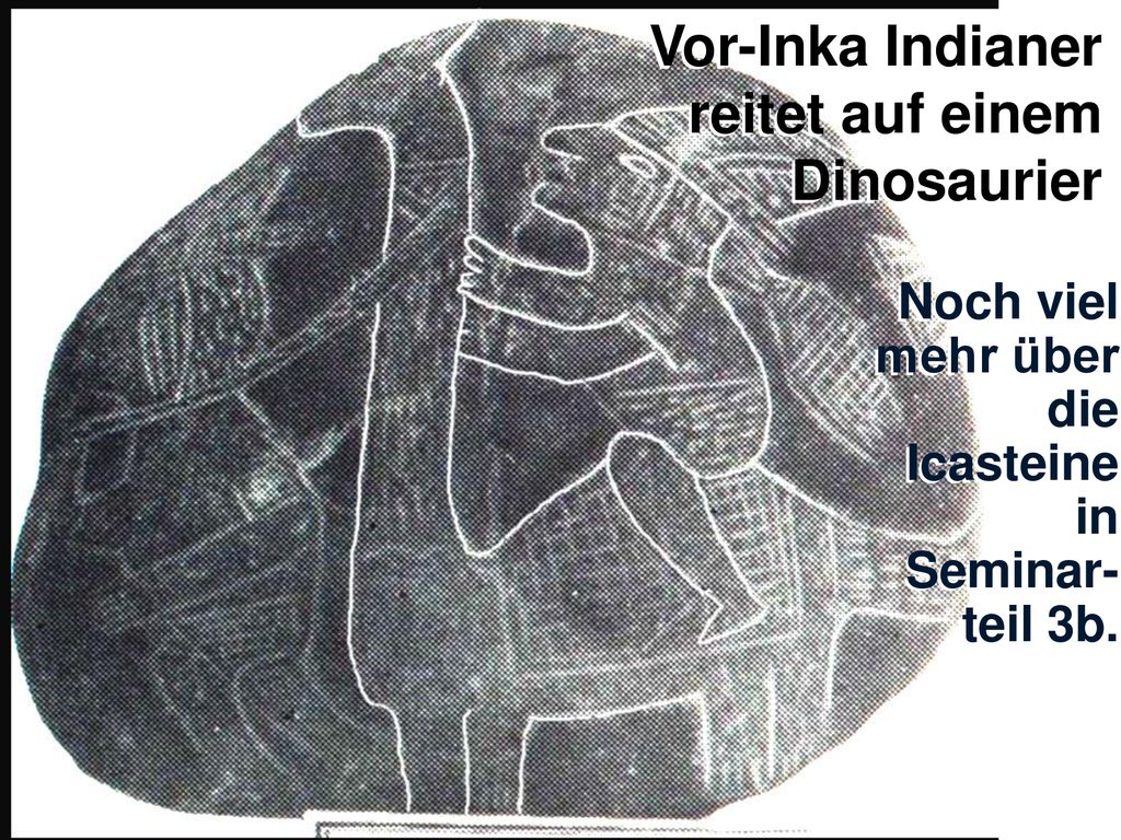 Pre-Inca Indian riding dinosaur Vor-Inka Indianer reitet auf einem