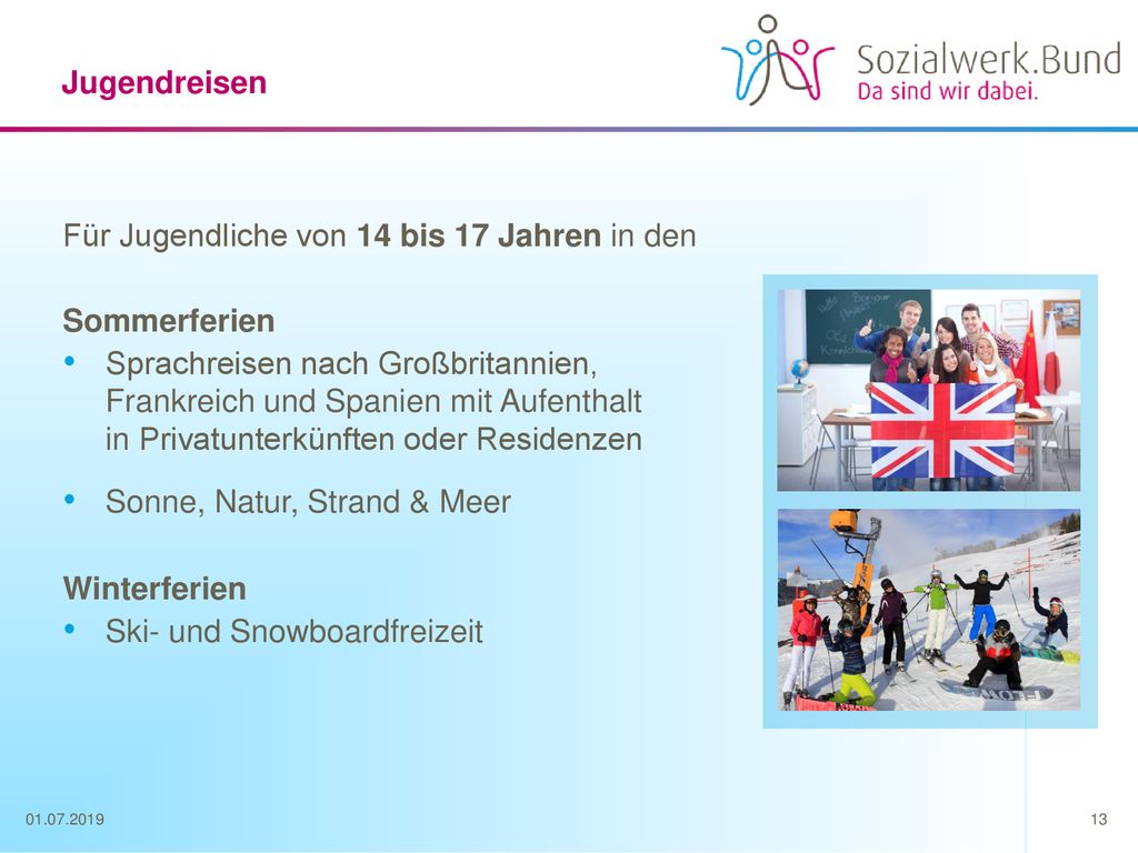 Für Jugendliche von 14 bis 17 Jahren in den Sommerferien