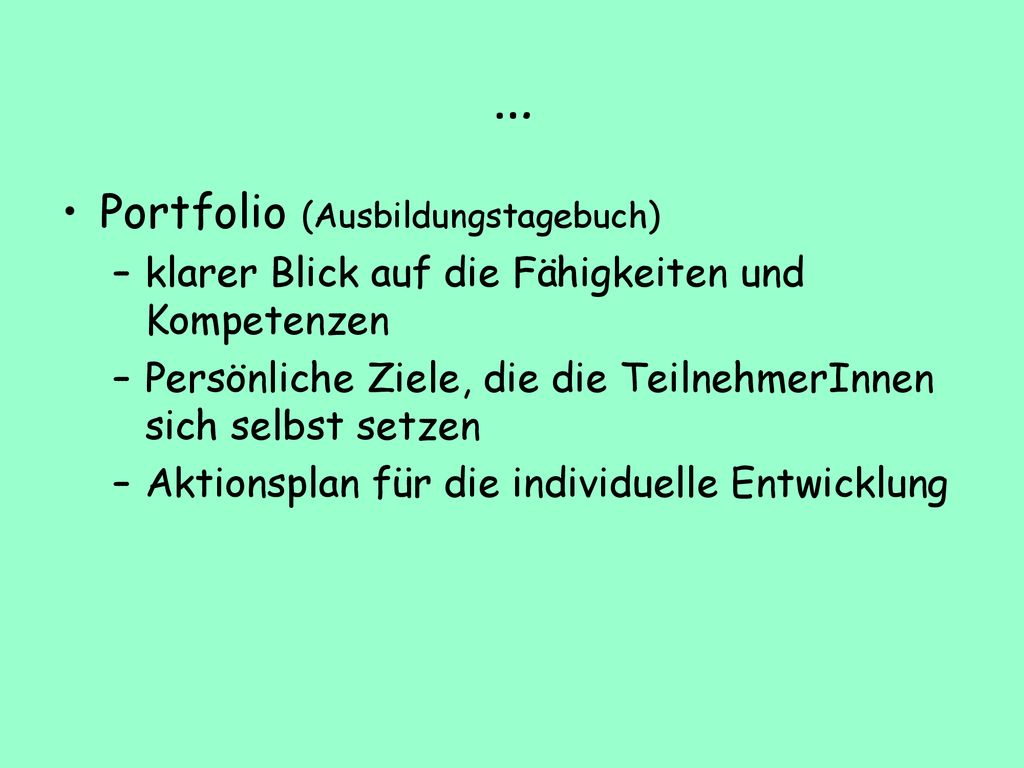 … Portfolio (Ausbildungstagebuch)