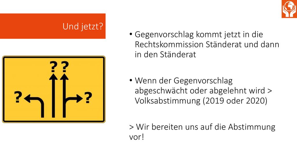 Gegenvorschlag kommt jetzt in die Rechtskommission Ständerat und dann in den Ständerat