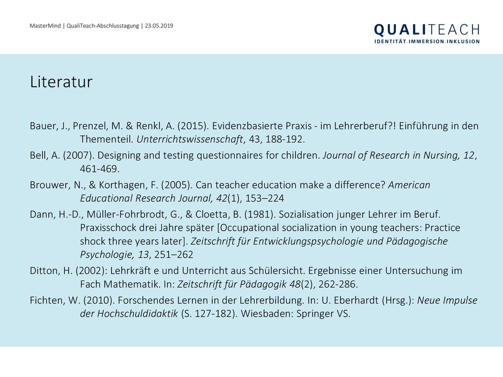 MasterMind | QualiTeach-Abschlusstagung |