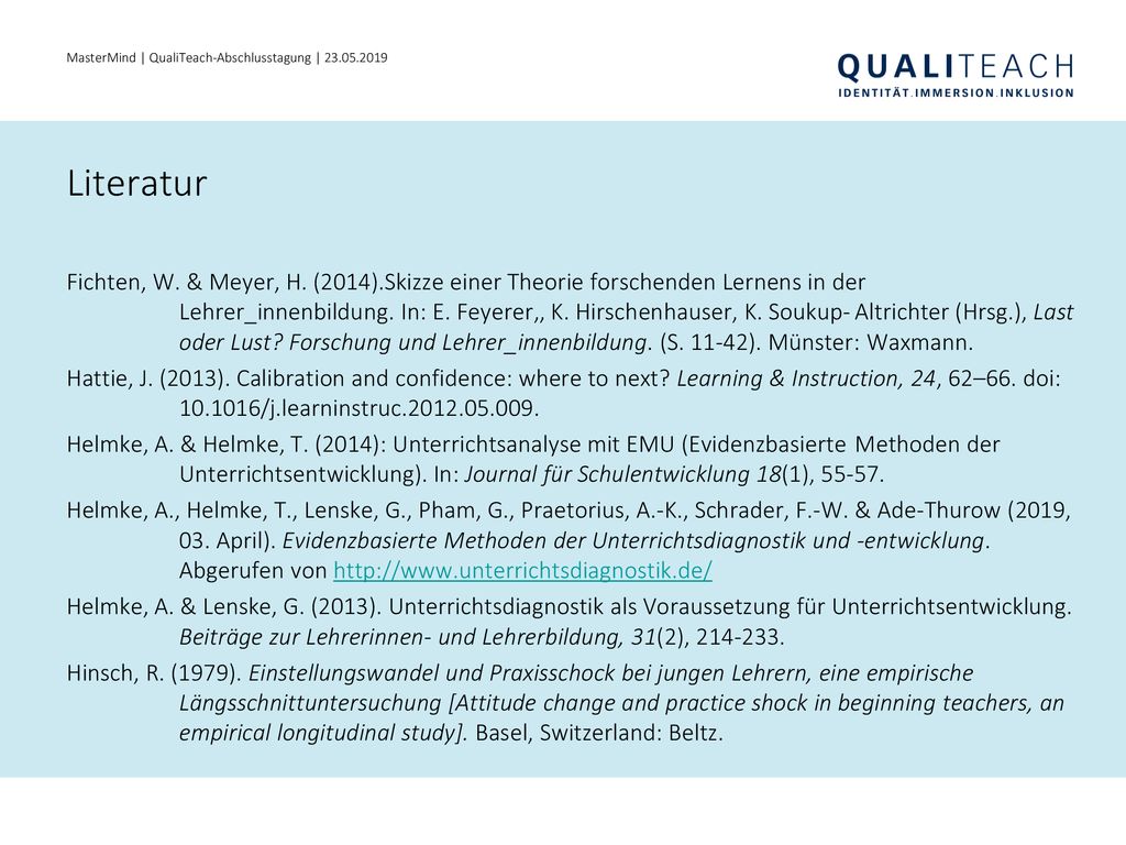 MasterMind | QualiTeach-Abschlusstagung |