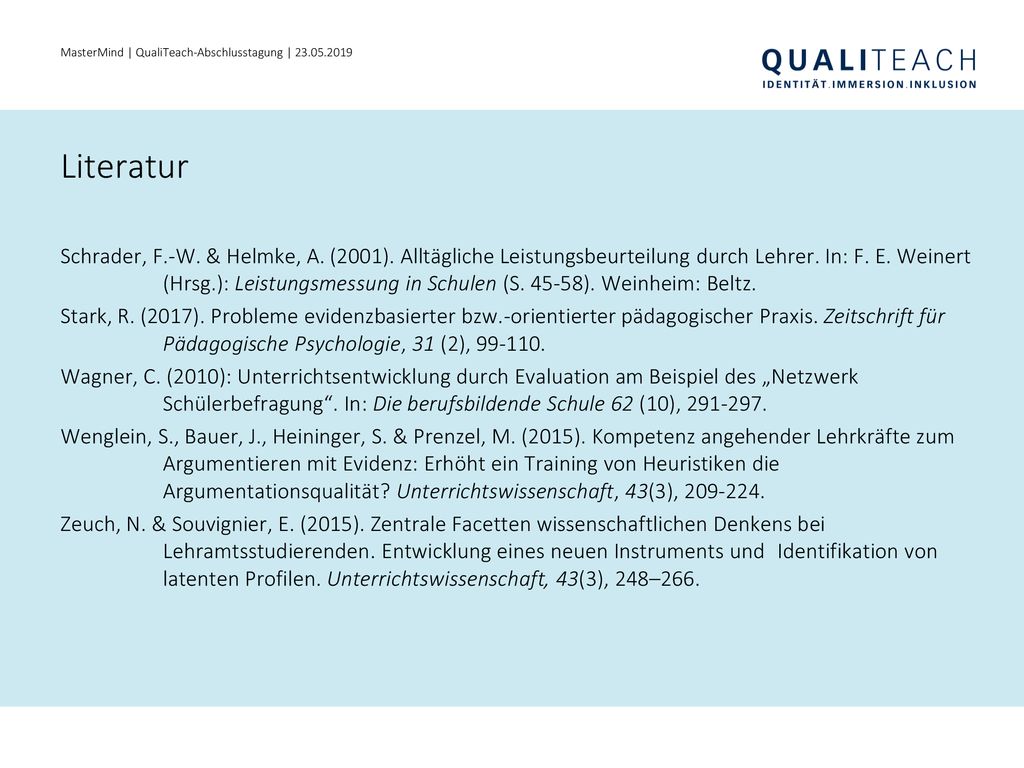 MasterMind | QualiTeach-Abschlusstagung |