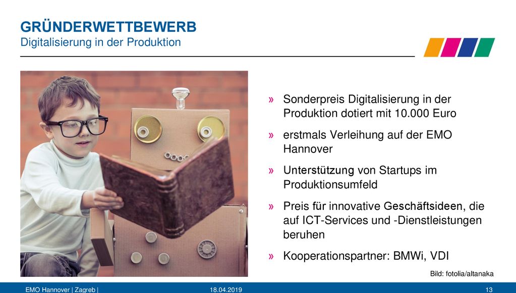 GRÜNDERWETTBEWERB Digitalisierung in der Produktion