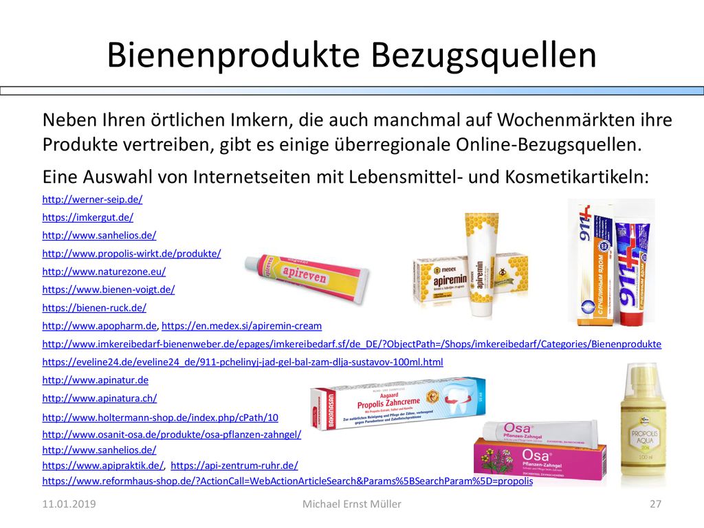 Bienenprodukte Bezugsquellen