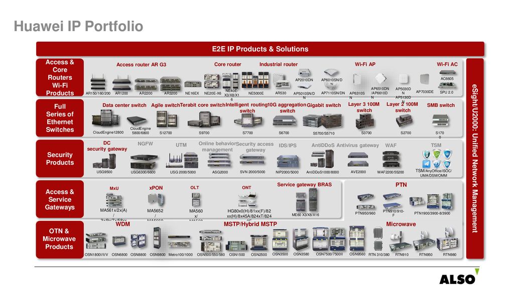 E2E IP Products & Solutions eSight/U2000: Unified Network Management