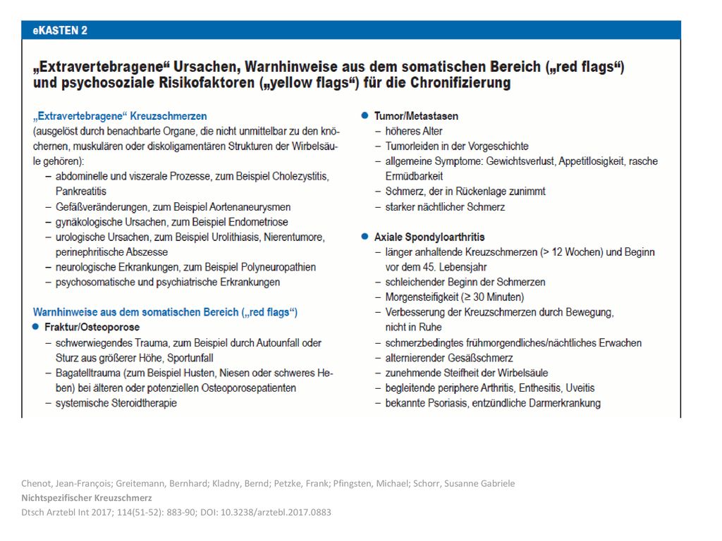 Chenot, Jean-François; Greitemann, Bernhard; Kladny, Bernd; Petzke, Frank; Pfingsten, Michael; Schorr, Susanne Gabriele