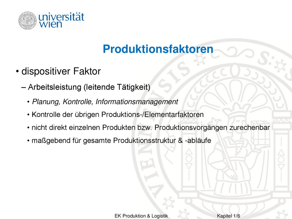 Produktionsfaktoren dispositiver Faktor