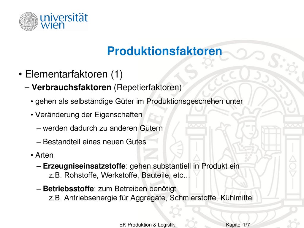 Produktionsfaktoren Elementarfaktoren (1)