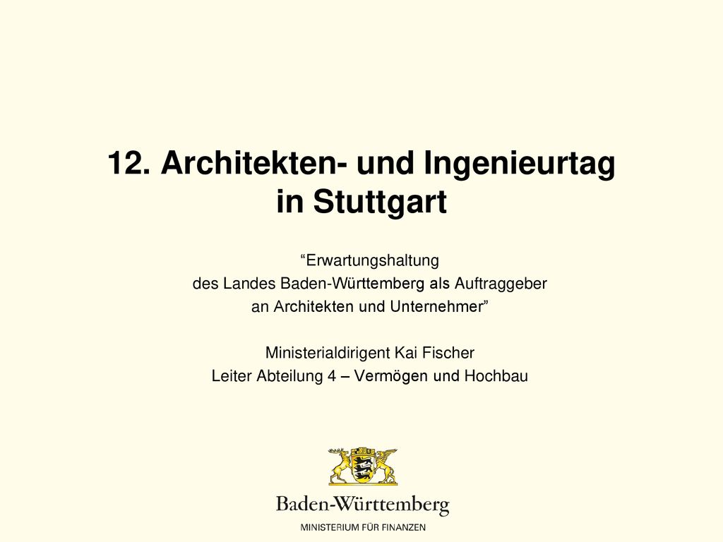 12. Architekten- und Ingenieurtag in Stuttgart