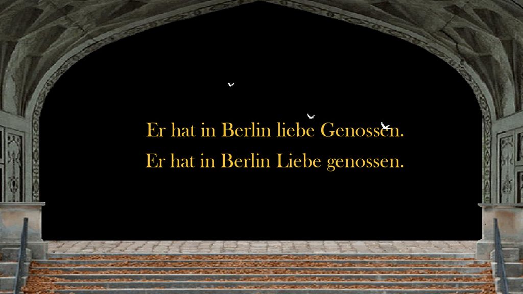 Er hat in Berlin liebe Genossen. Er hat in Berlin Liebe genossen.