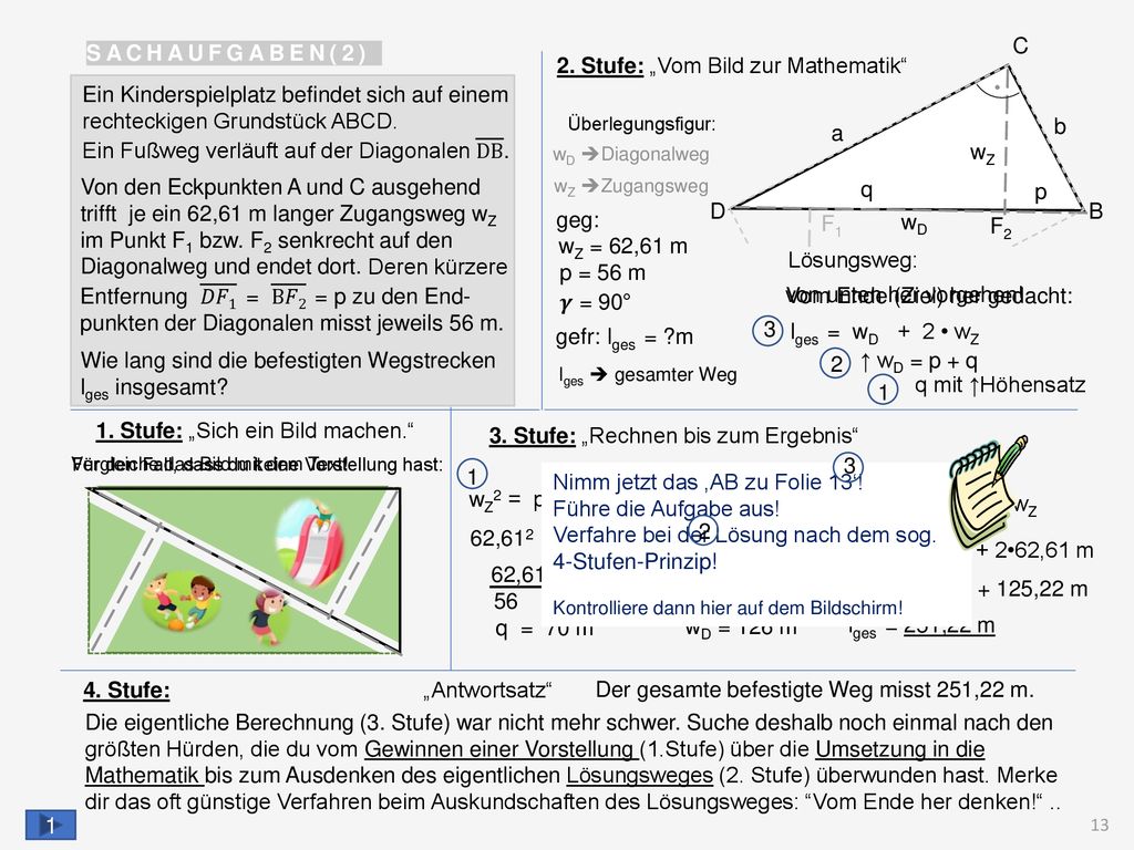 . SACHAUFGABEN(2) D B C A 1. Stufe: „Sich ein Bild machen.