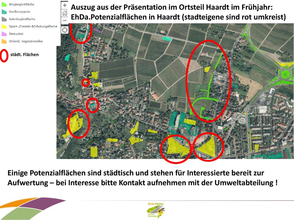 Auszug aus der Präsentation im Ortsteil Haardt im Frühjahr: EhDa