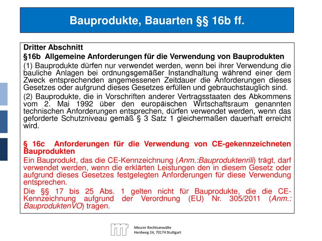 Bauprodukte, Bauarten §§ 16b ff.